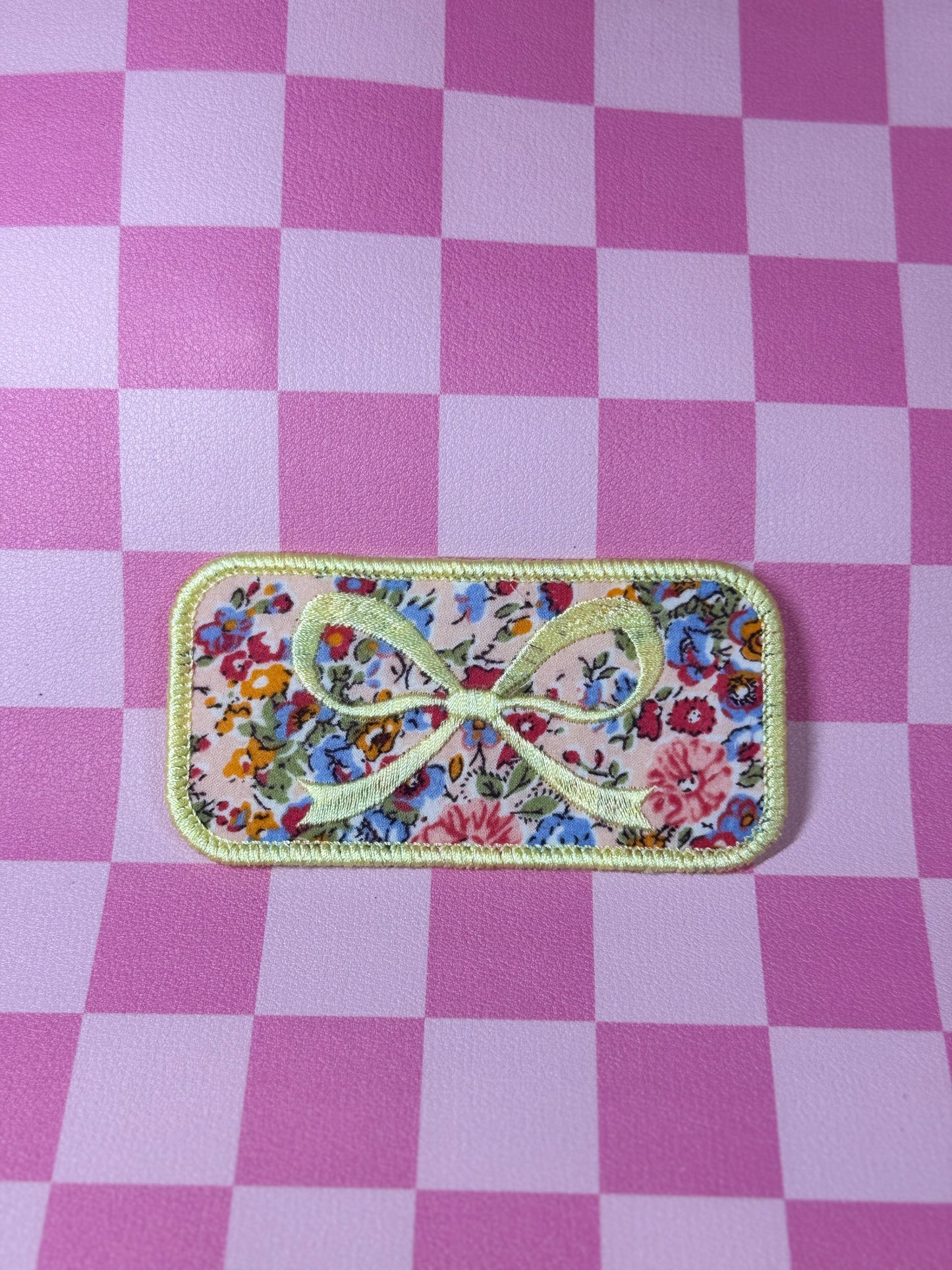Embroidered- Floral Bow Light Green