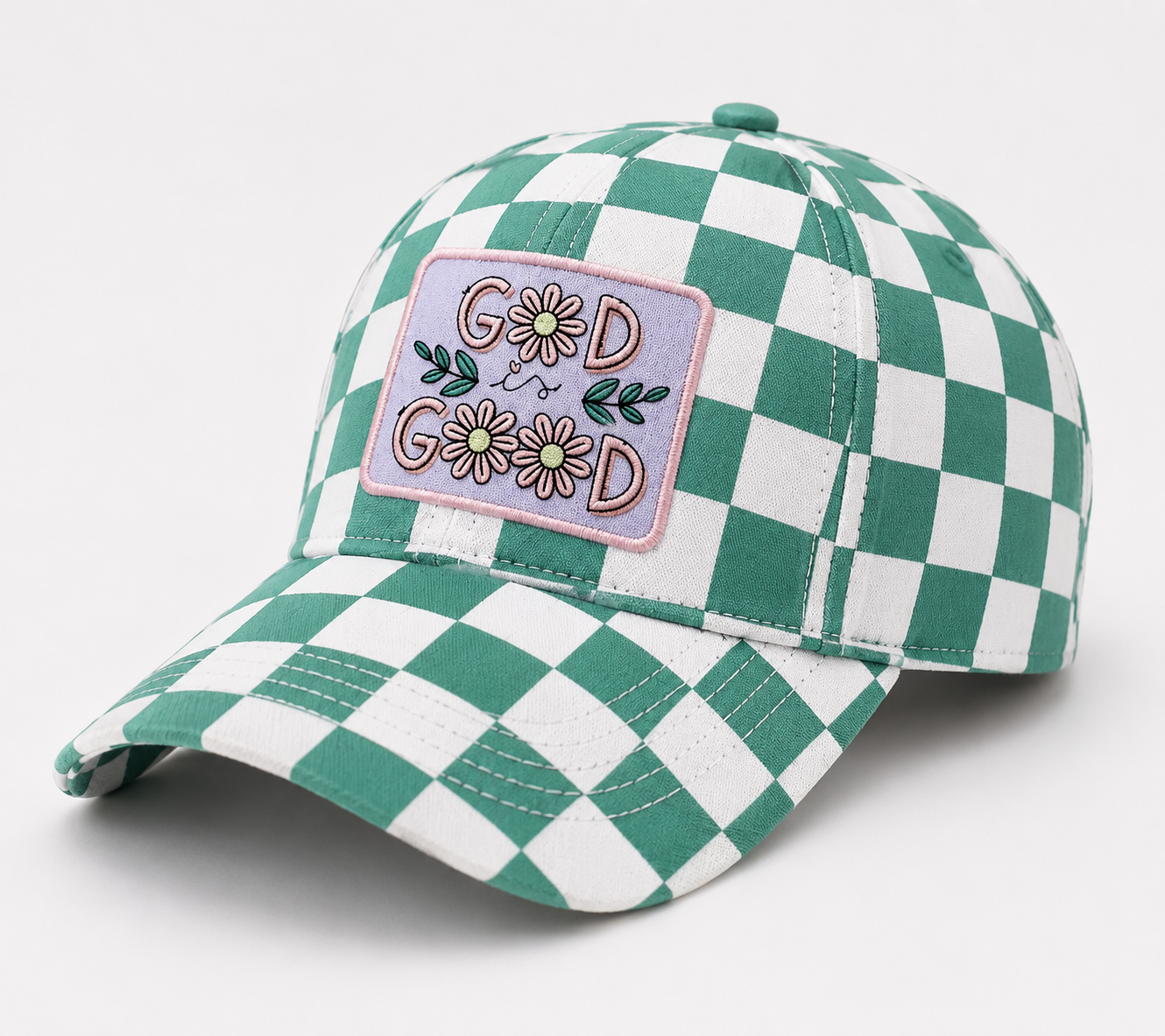 God Is Good Checkered Cap