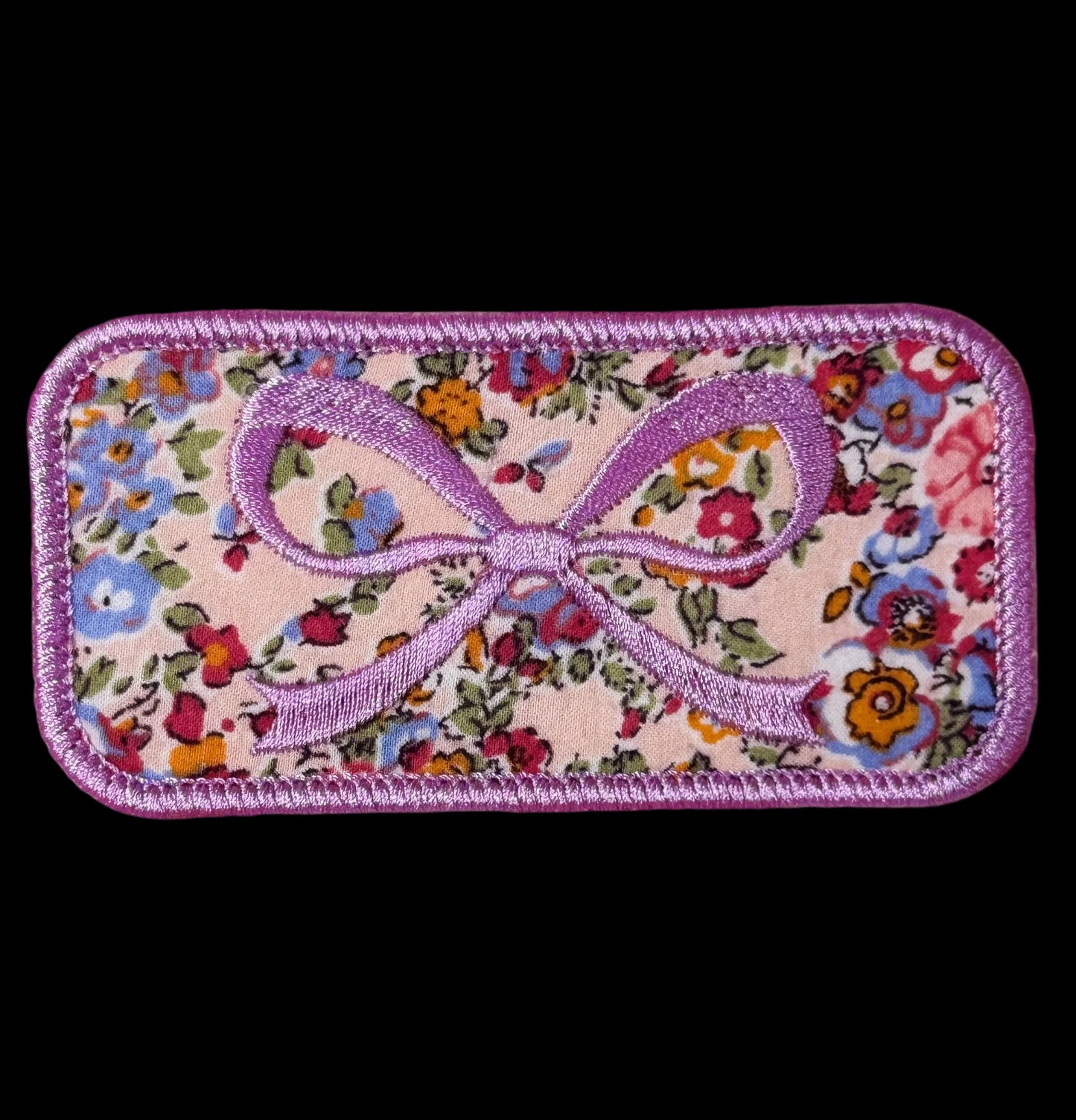 Embroidered- Floral Bow Purple