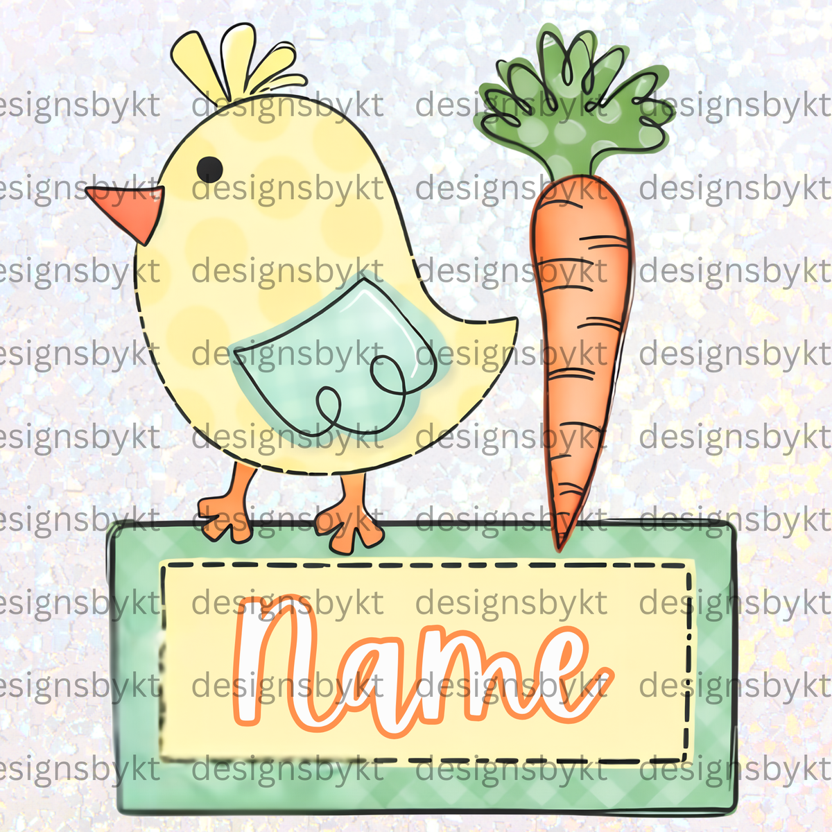Custom Easter Name Plate
