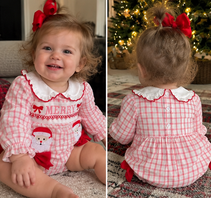 Pink Merry Baby Girl Christmas Bubble