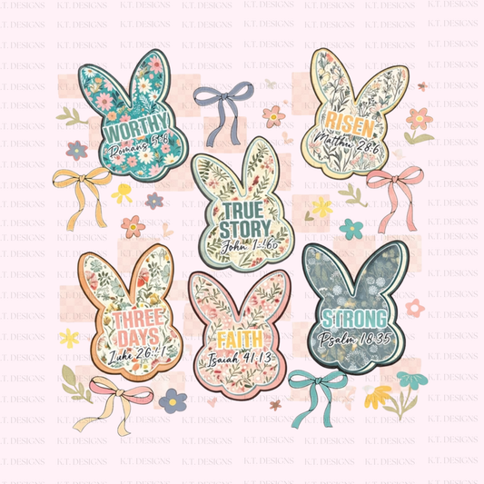 Bunnies & Bows Easter Transfer