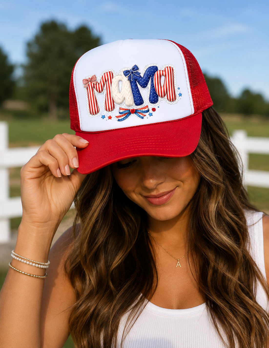 Red, White, & Mama Cap