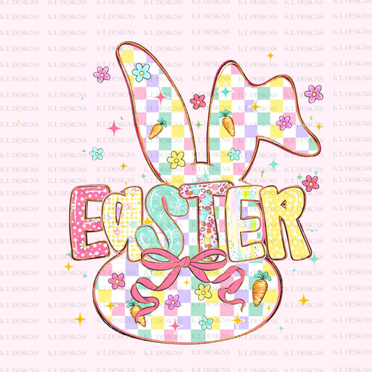 Plaid Bunny  Easter Transfer