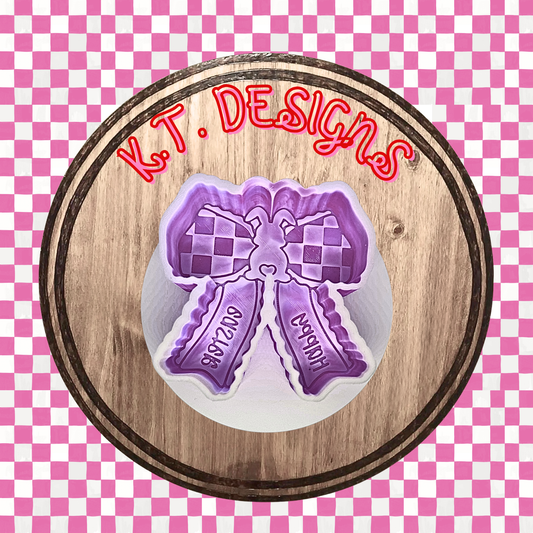 Happy Easter Checkered Bow Car Freshie