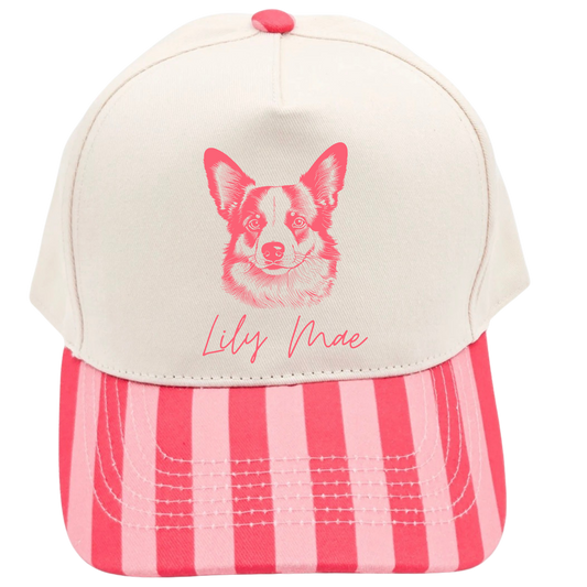 Furry Friend Pink Striped Cap
