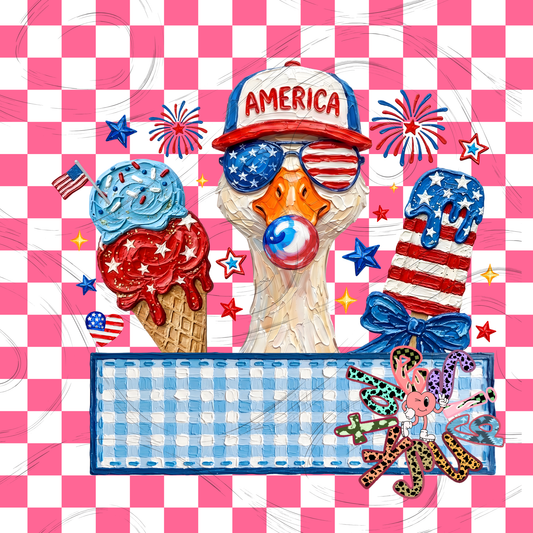 July Fourth Name Plate