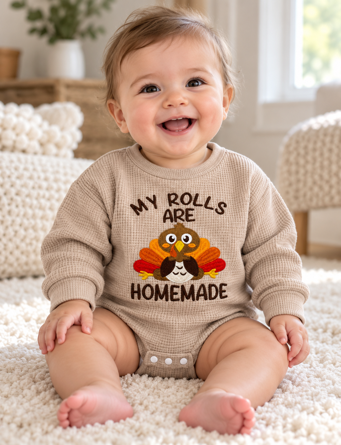 My Rolls Are Homemade Baby Thanksgiving Romper