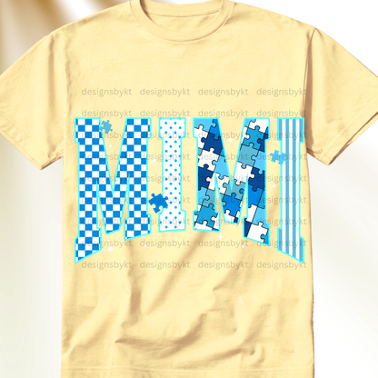 Blue Autism Letters Gigi|Mimi|Nana