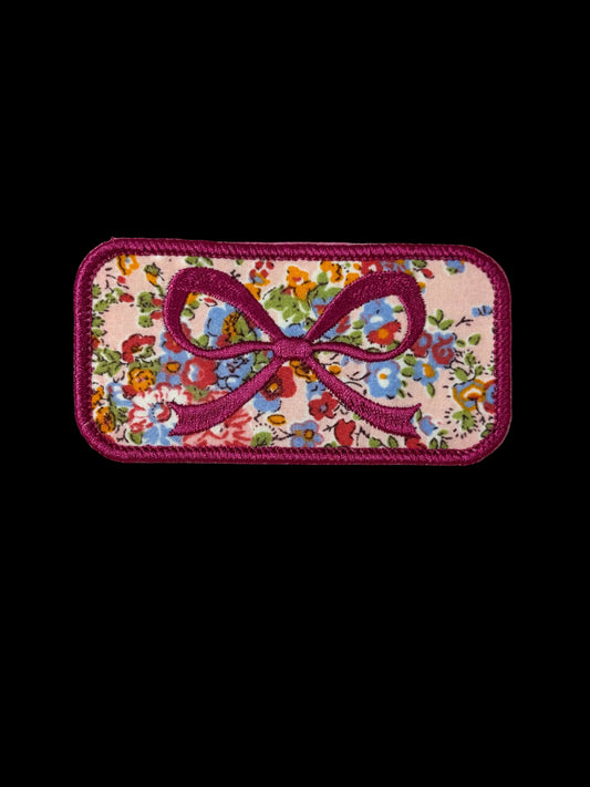 Embroidered- Floral Bow Pink