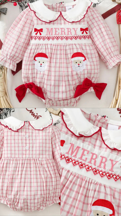 Pink Merry Baby Girl Christmas Bubble
