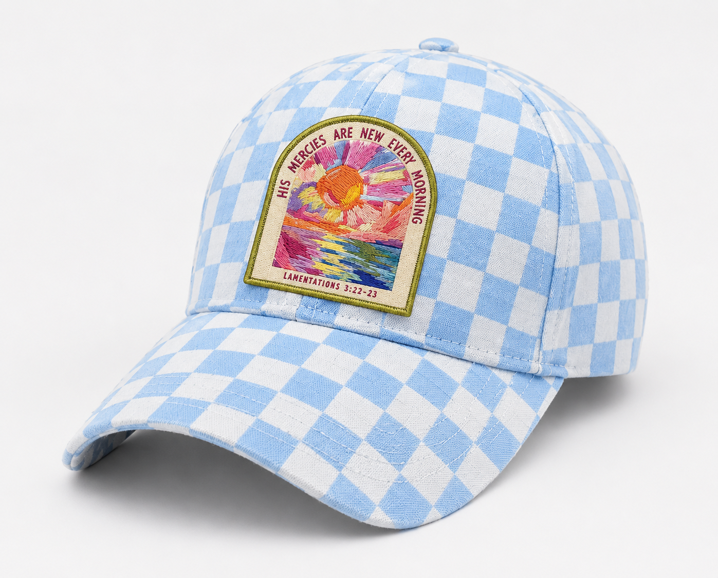 Lamentations 3:22-23 Checkered Cap