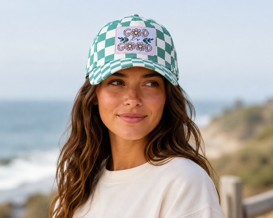 God Is Good Checkered Cap