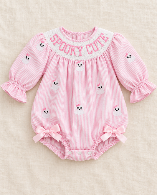 Spooky Cute Baby Girl Halloween Bubble Romper