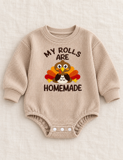 My Rolls Are Homemade Baby Thanksgiving Romper